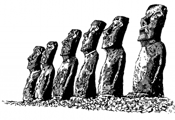 The giant statues or moai of Easter Island
